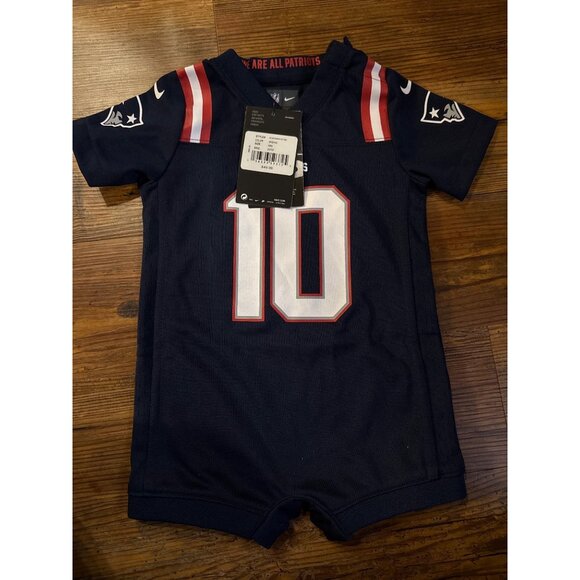 Newborn & Infant Nike Mac Jones New England Patriots Romper Jersey 6–9 month New - Picture 5 of 6